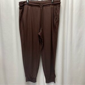Danskin womens xxl jogger pants scuba brown pockets loungewear style 9840